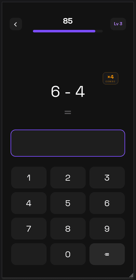 Bahaboa game — mental math training